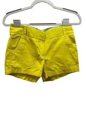 J. Crew Neon Yellow High-Waist Cotton Shorts